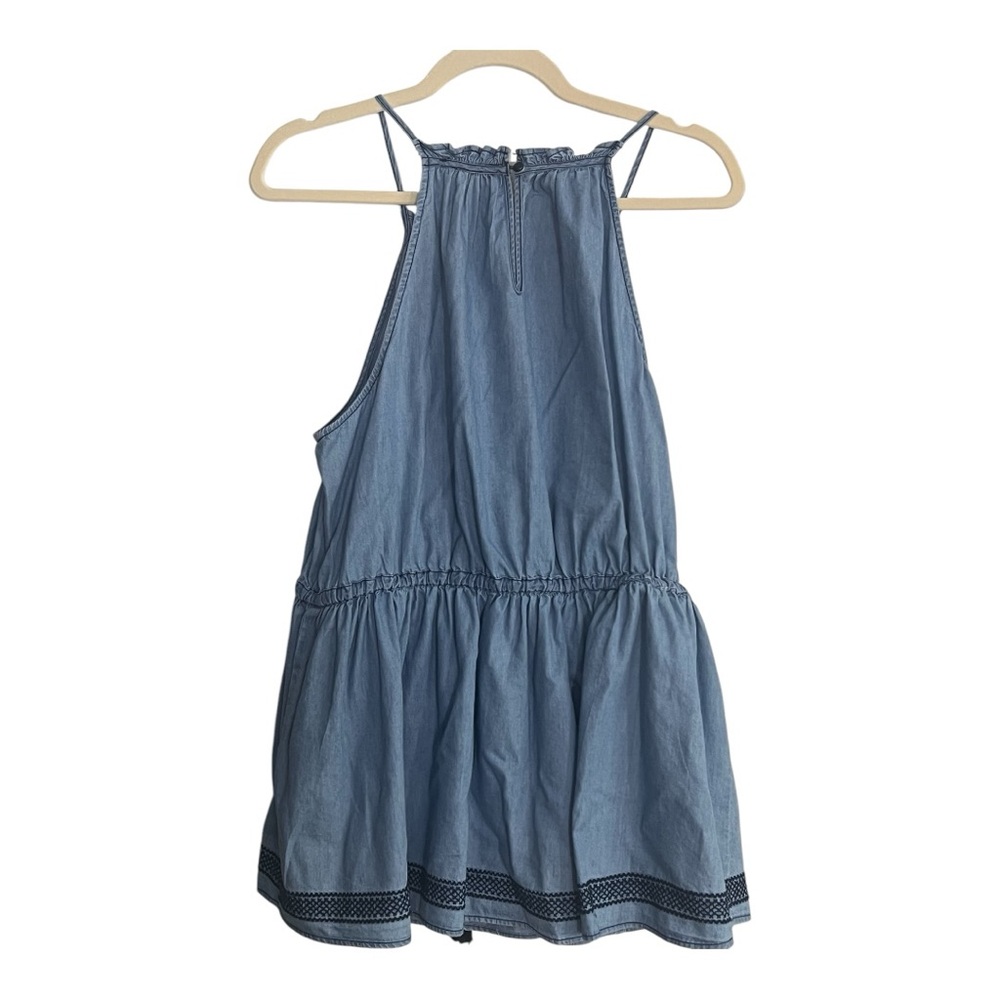 Lane Bryant Sleeveless Peplum Blue Drawstring Camisole Top Plus Size 20 - Picture 3 of 5